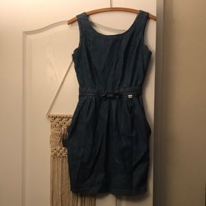 Vintage Guess Denim mini Dress with Pockets Made in USA